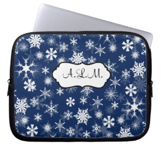 Protection Pour Ordinateur Portable Manche pour ordinateur portable Navy et White Snow