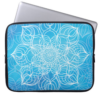 Protection Pour Ordinateur Portable Mandala bleu