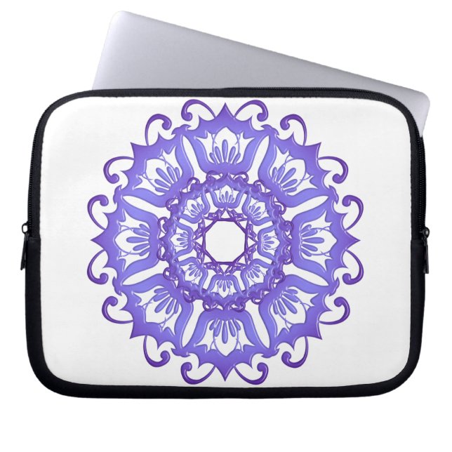 Protection Pour Ordinateur Portable Mandala. violet floral (Devant)