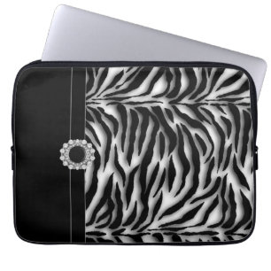 Protection Pour Ordinateur Portable Manteau de tamis noir Zebra
