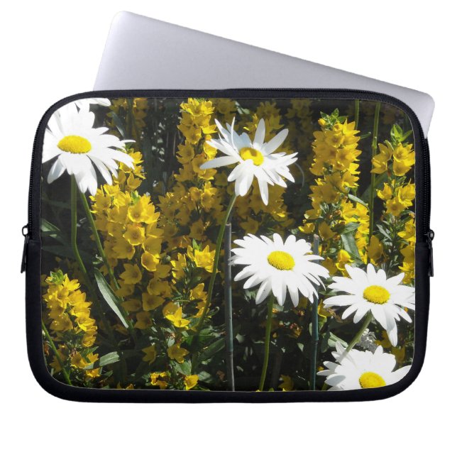 Protection Pour Ordinateur Portable Marguerites blanches brillantes (Devant)