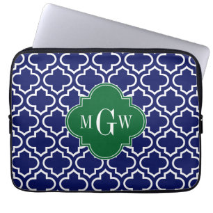 Protection Pour Ordinateur Portable Marine Whats Marocain #6 Forêt Grn 3 Monogramme in