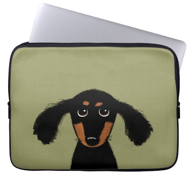 Protection Pour Ordinateur Portable Mignonne Dachshund (Devant)