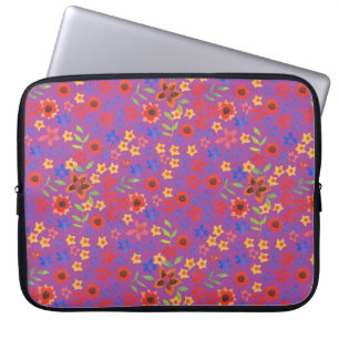 Protection Pour Ordinateur Portable Miniprint florale rétro sur Manche de portable Mag