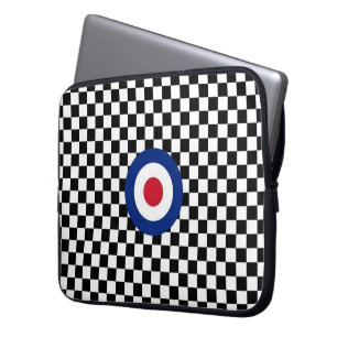 Protection Pour Ordinateur Portable Mod de emballage noir Checkered de cible