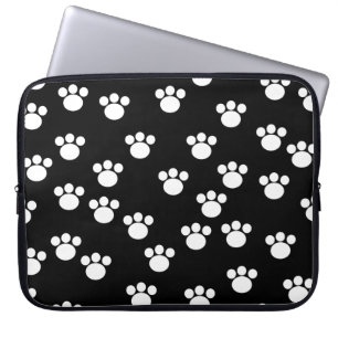 Protection Pour Ordinateur Portable Modèle animal noir et blanc d'empreinte de patte