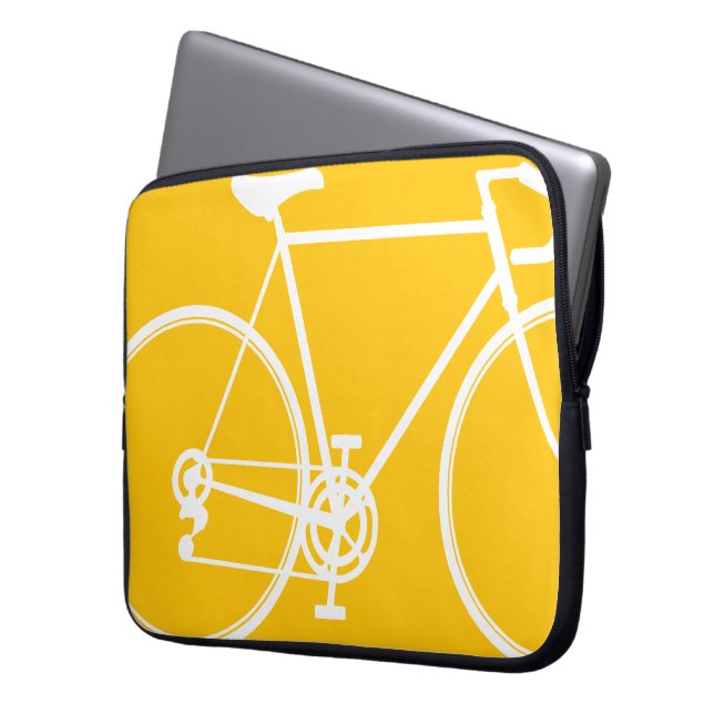 Protection Pour Ordinateur Portable Modèle de vélo jaune Portable (devant gauche)