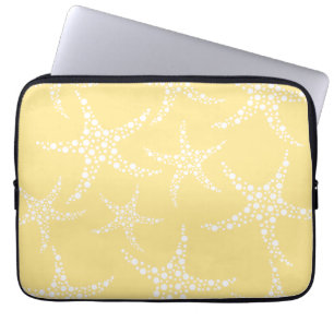 Protection Pour Ordinateur Portable Modèle jaune et blanc de Sandy d'étoiles de mer