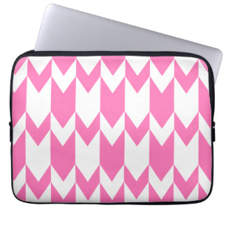 Protection Pour Ordinateur Portable Modèle rose et blanc lumineux de Chevron