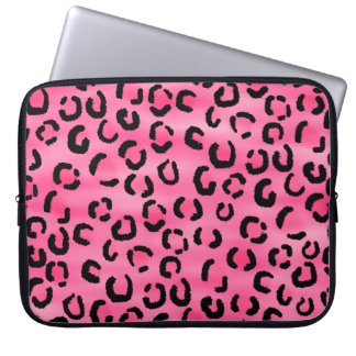 Protection Pour Ordinateur Portable Modèle rose lumineux d'empreinte de léopard