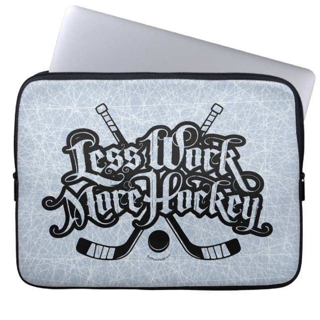 Protection Pour Ordinateur Portable Moins de travail plus Hockey (Devant)