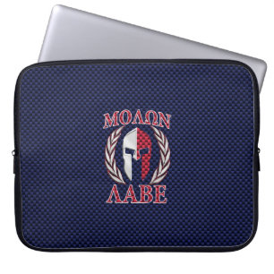 Protection Pour Ordinateur Portable Molon Labe Spartan Warrior Carbon Fiber Chrome
