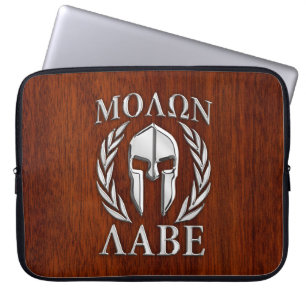 Protection Pour Ordinateur Portable Molon Labe Spartan Warriors Laurels Style Chrome