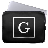 Monograme de Black White Framed Initial