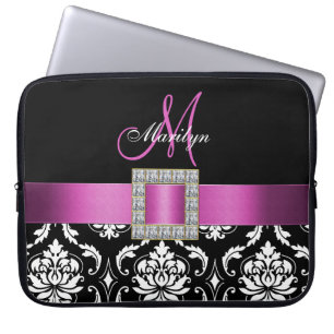 PROTECTION POUR ORDINATEUR PORTABLE MONOGRAMME DE DOMMASQUES NOIRS