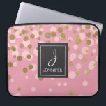 Protection Pour Ordinateur Portable Monogramme élégant de Confetti à huile rose et or<br><div class="desc">Coque Monogramme élégant Confetti Pink et Faux Gold. Ce coque peut être customisé pour inclure votre nom initial et votre nom complet.</div>