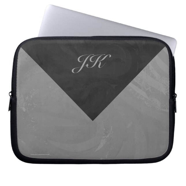 Protection Pour Ordinateur Portable Monogramme gris ardoise (Devant)