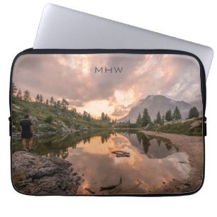 Protection Pour Ordinateur Portable Monogramme personnalisé Mountain Pond pour ordinat