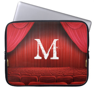 Protection Pour Ordinateur Portable Monogramme rouge 15" de théâtre de rideau caisse