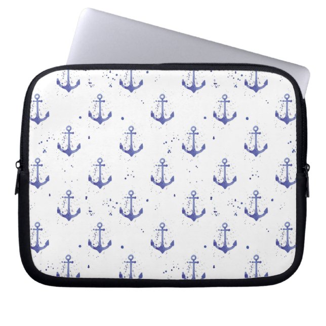 Protection Pour Ordinateur Portable Motif 2 d'Ancre d'aquarelle (Devant)