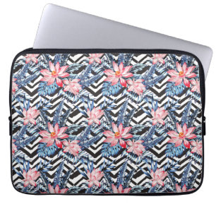 Protection Pour Ordinateur Portable Motif à fleurs de lotus tropicaux