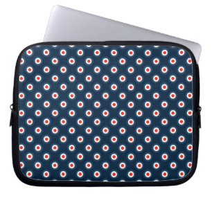 Protection Pour Ordinateur Portable Motif à points Polka - bleu rouge blanc