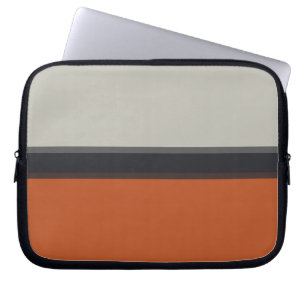 Protection Pour Ordinateur Portable Motif à rayures rouges orange de la marine argenté