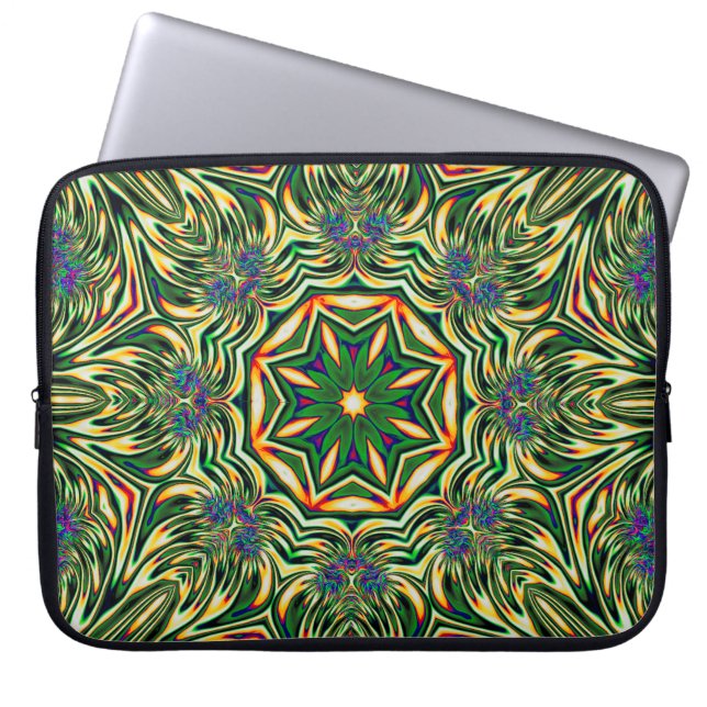 Protection Pour Ordinateur Portable Motif abstrait de vert psychédélique du (Devant)