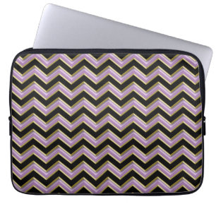 Protection Pour Ordinateur Portable Motif Amethyst Gold Black Zigzag