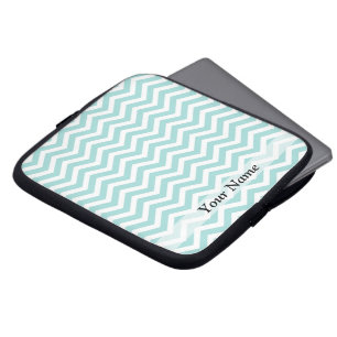 Protection Pour Ordinateur Portable Motif Aqua et chevron gris