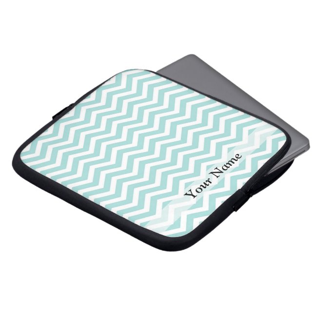 Protection Pour Ordinateur Portable Motif Aqua et chevron gris (Devant haut)