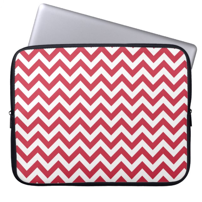 Protection Pour Ordinateur Portable Motif blanc rouge de Chevron (Devant)