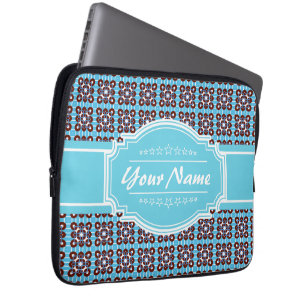 Protection Pour Ordinateur Portable Motif Carré Aqua Turquoise Personnalisé
