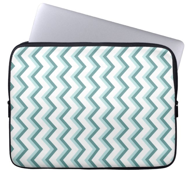Protection Pour Ordinateur Portable Motif Chevron ZigZag dans Mint Green (Devant)