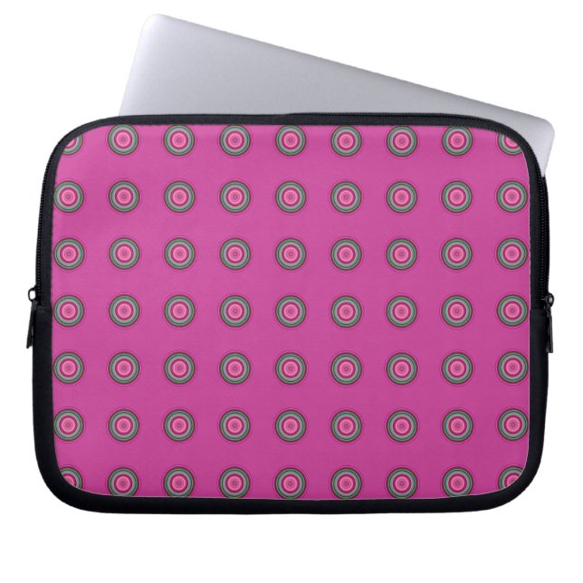 Protection Pour Ordinateur Portable Motif circulaire rose chaud (Devant)