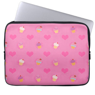 Protection Pour Ordinateur Portable Motif Cupcake rose
