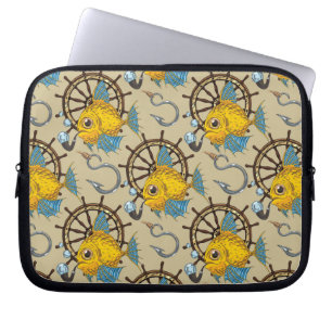 Protection Pour Ordinateur Portable Motif de capitaine de la marine marchande poisson