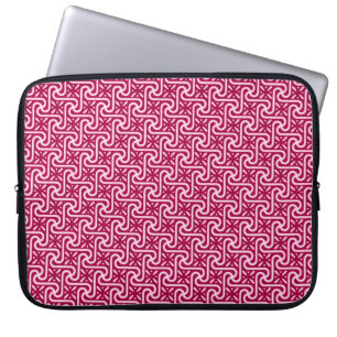 Protection Pour Ordinateur Portable Motif de carreaux égyptien, bordeaux et rose