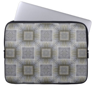 Protection Pour Ordinateur Portable Motif de carrés décoratifs argent métallisé rétro