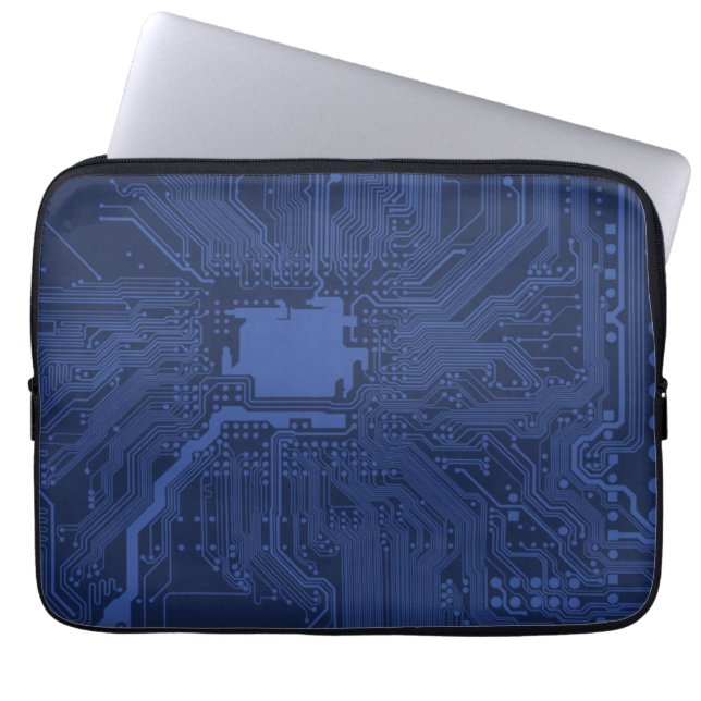 Protection Pour Ordinateur Portable Motif de carte mère Geek bleu (Devant)