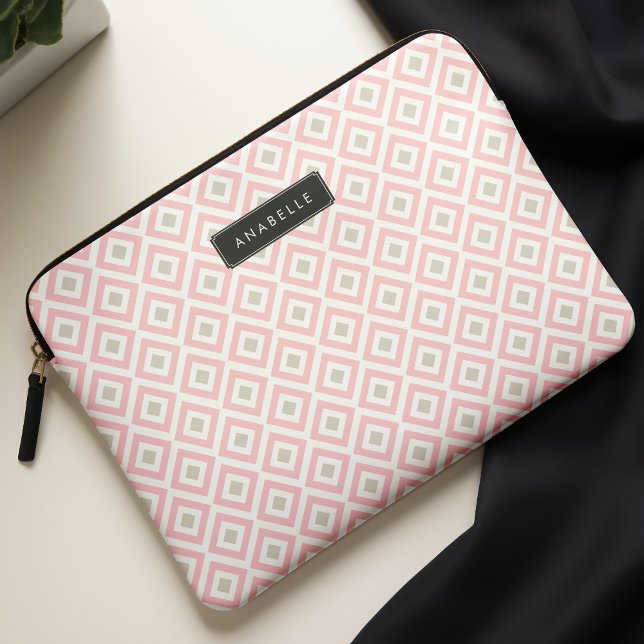 Protection Pour Ordinateur Portable Motif de diamants rose chic (Créateur téléchargé)