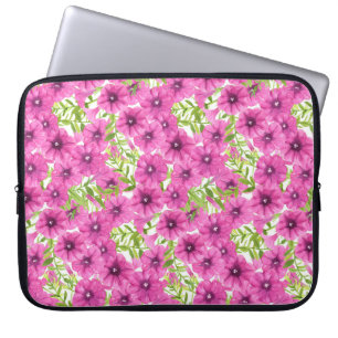 Protection Pour Ordinateur Portable Motif de fleurs pétunia rose