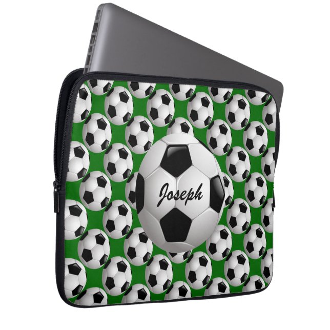 Protection Pour Ordinateur Portable Motif de football personnalisé (Devant droit)