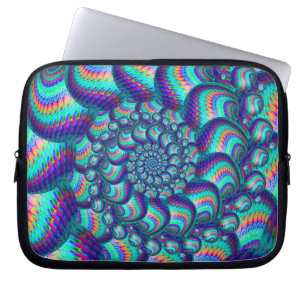 Protection Pour Ordinateur Portable Motif de fractale de boules de bleu de turquoise