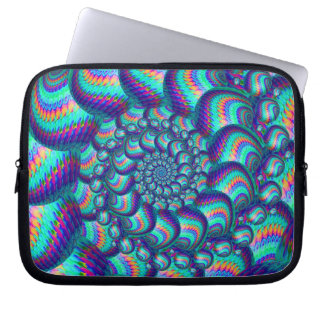 Protection Pour Ordinateur Portable Motif de fractale de boules de bleu de turquoise