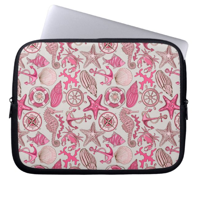 Protection Pour Ordinateur Portable Motif de mer rose (Devant)
