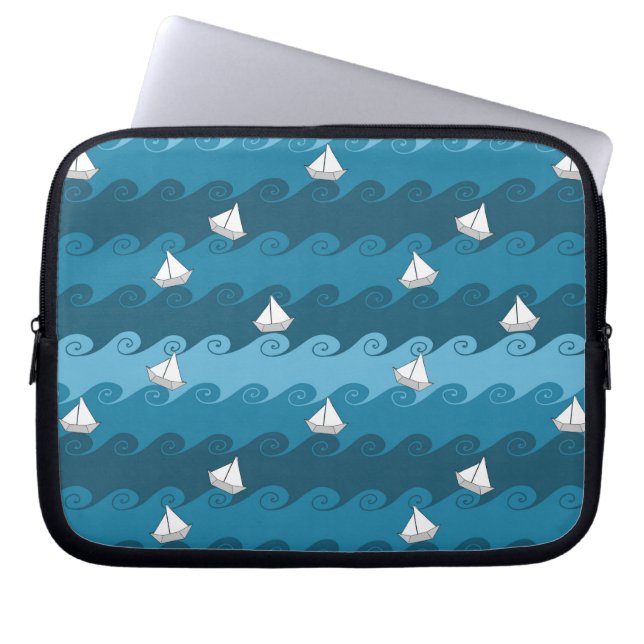 Protection Pour Ordinateur Portable Motif de papier de bateaux (Devant)