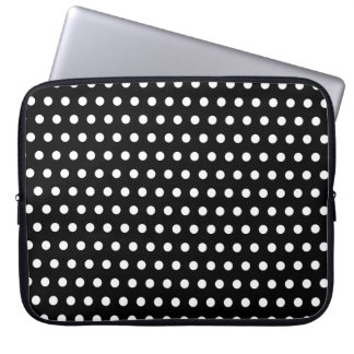 Protection Pour Ordinateur Portable Motif de point noir et blanc de polka. Tacheté