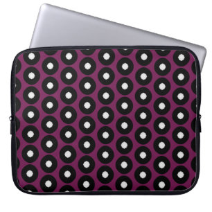 Protection Pour Ordinateur Portable Motif de point Polka noir/blanc