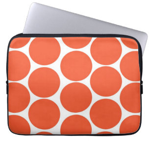 PROTECTION POUR ORDINATEUR PORTABLE MOTIF DE POIS ORANGE DE MOD